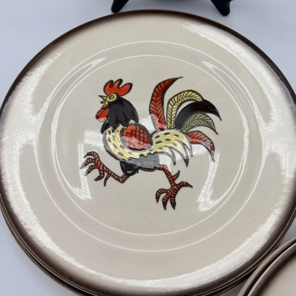 6 Vintage Metlox Poppytrail Red Rooster 10